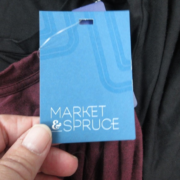 Market & Spruce Shirt Womens Medium Burgundy Black 2 Pack NWT - Picture 11 of 15